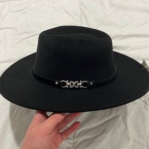 Faux Leather-Trim Fedora